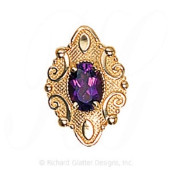 GS506 RG - 14 Karat Gold Rhodolite Garnet Slide 